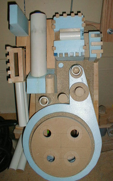 A photo of the early stages of another maker's proton pack.
