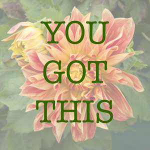 A flower with an overlay of words that says "You got this"