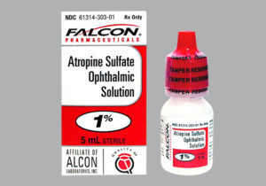 Atropine bottle and box