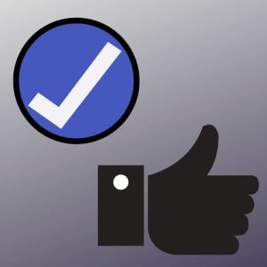 checkmark icon and a thumbs up to represent accepting and owning the guilty feelings